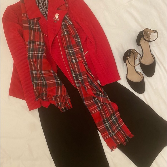 Chicos red lined knit moto style jacket - Picture 10 of 10